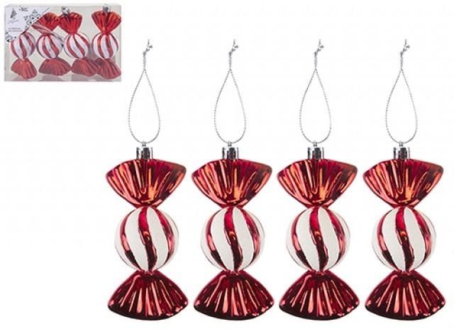 4 Candy Cane Sweet Baubles