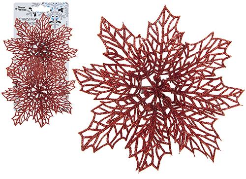 Clip on Holly Decorations Red