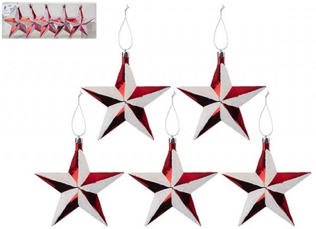 Candy Cane Star Baubles 5 Pack