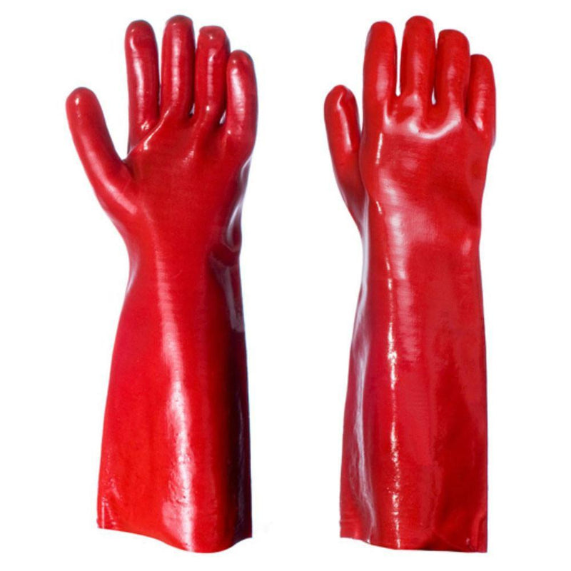 Red PVC Coated Gauntlets