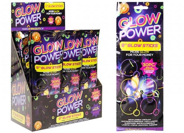 8" 30pce Glow Sticks