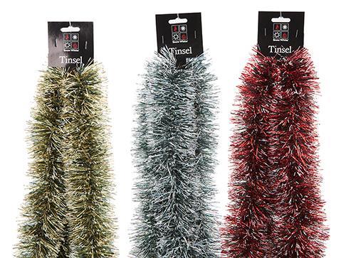 Coloured Snow Tipped Tinsel