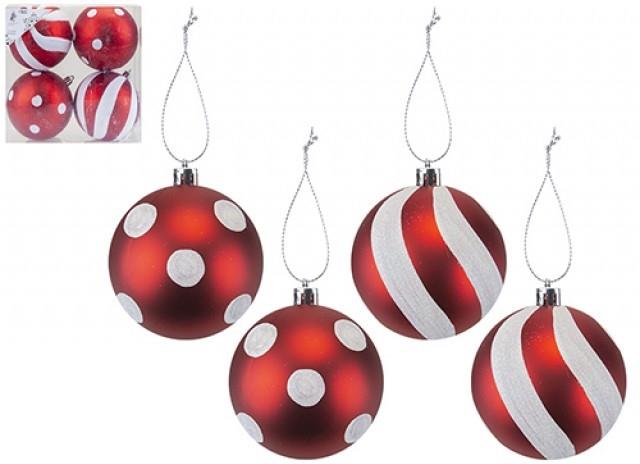 4 Large Candy Cane Baubles