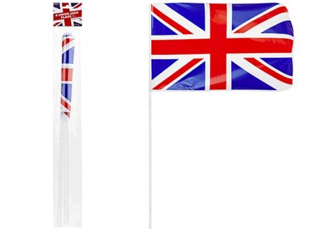 4 x Union Jack Flags on Stick