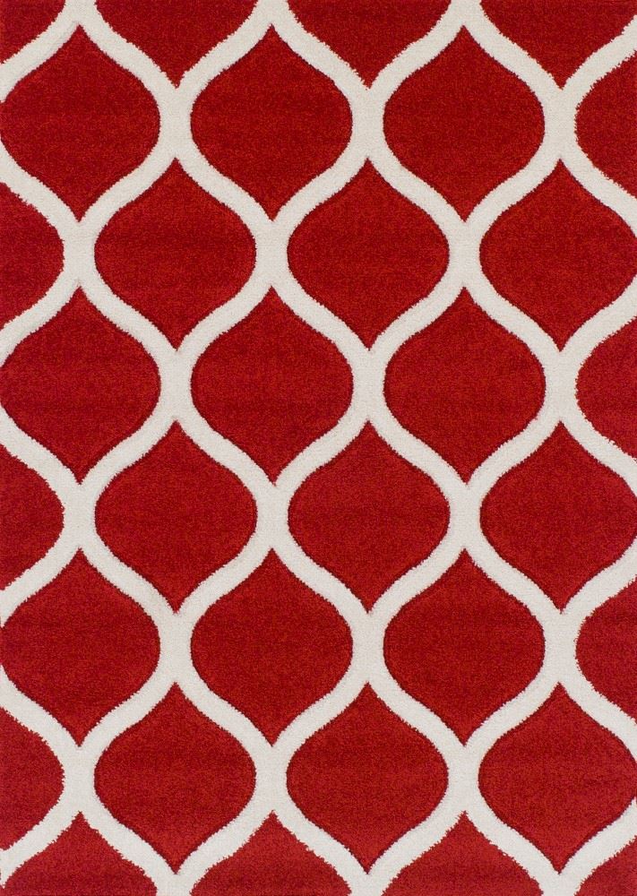 120cm x 170cm RED & CREAM Rug