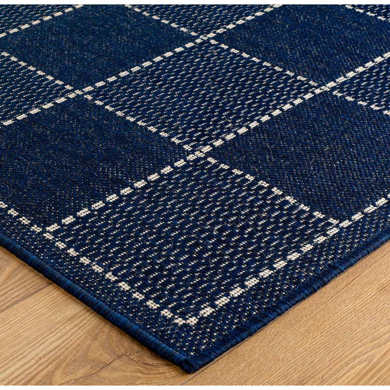 Checked Flatweave - Navy Blue