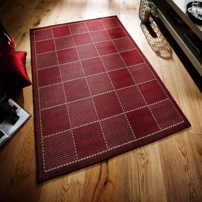 Checked Flatweave - Red