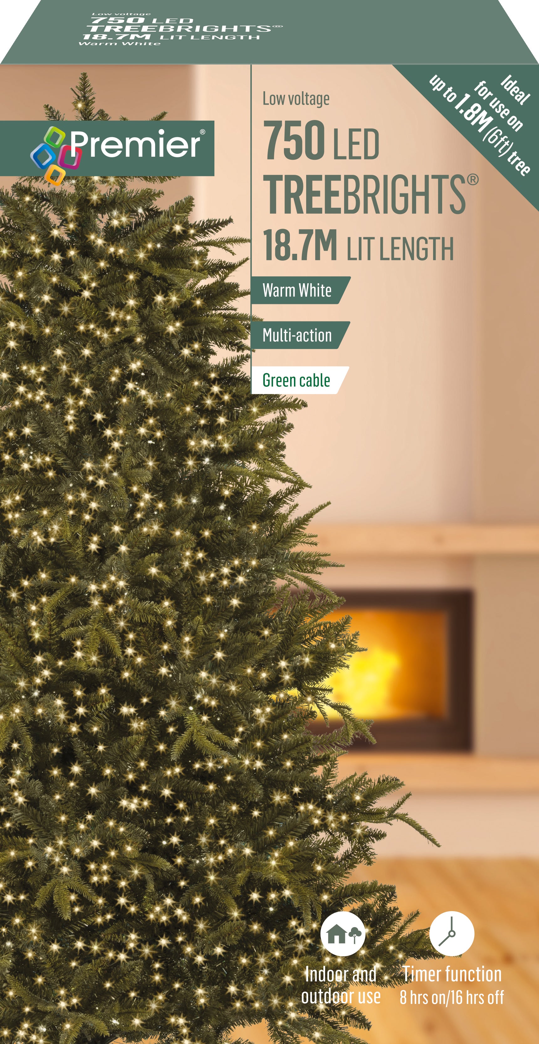 750 LED Treebrights with Timer - Warm White