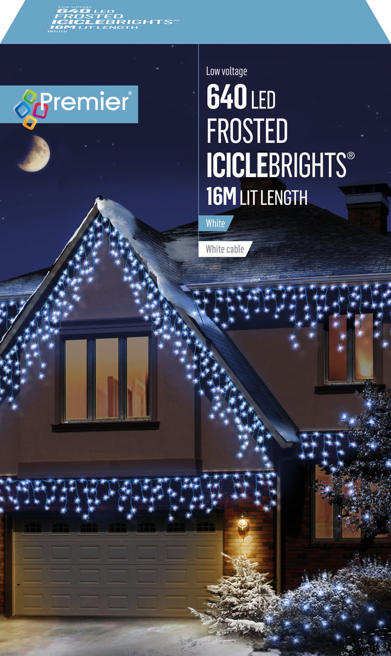 Frosted Icicle Lights - Various Sizes & Colours