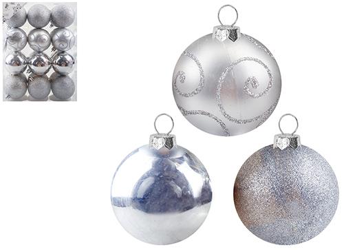 24pc Silver Baubles