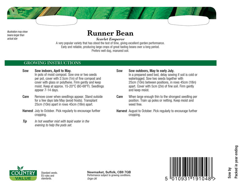 CV - Runner Bean Scarlet Emperor