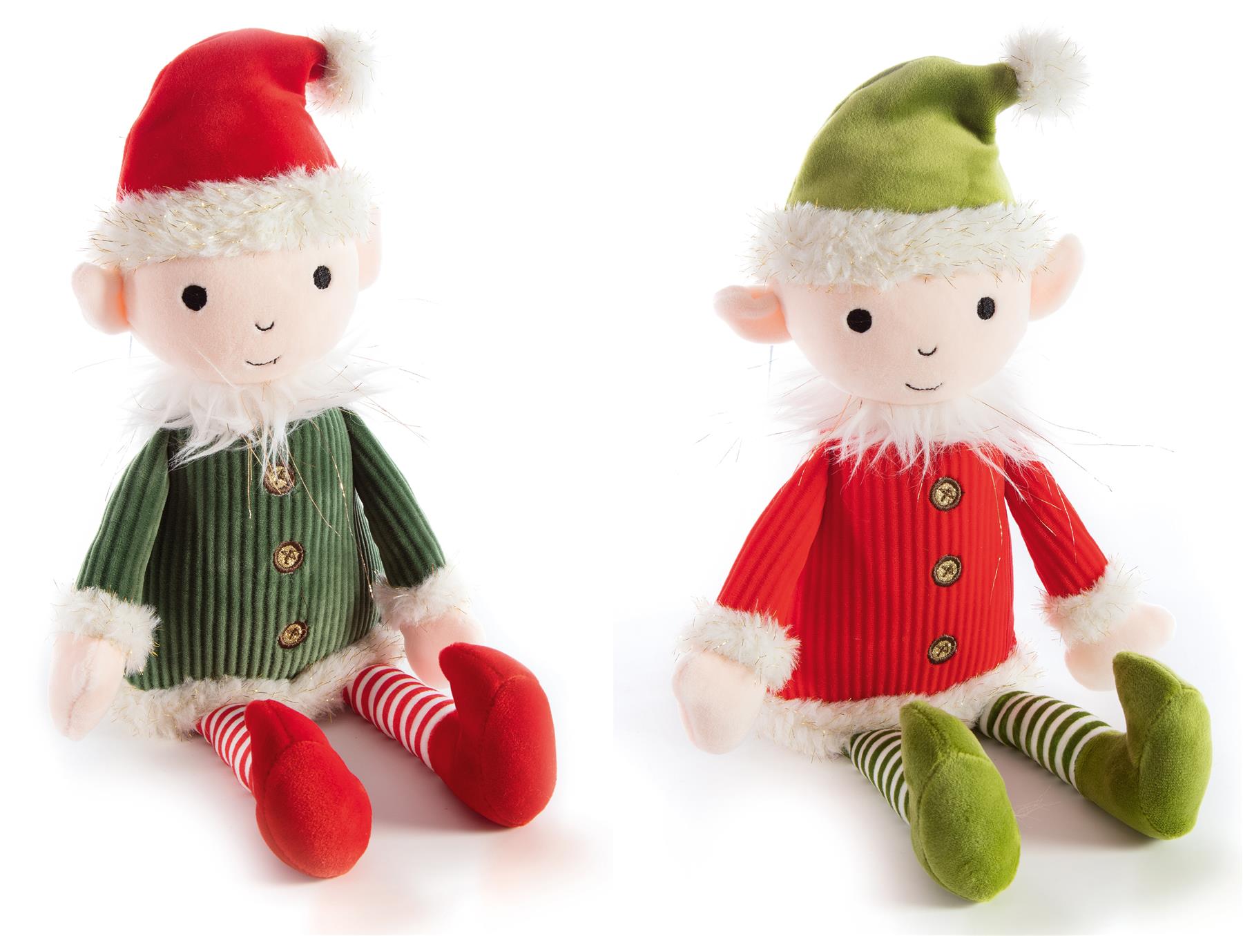 24cm Asst Jolly Red Green Elves