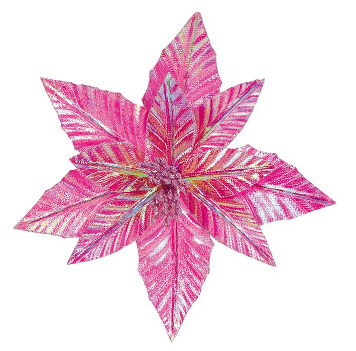 Pink Poinsettia Clip On