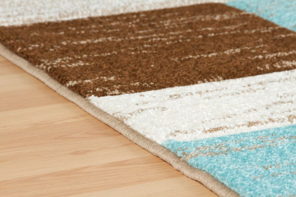 160cm x 230cm BLUE, BROWN & CREAM Rug